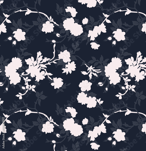 abstract multicolor a solid hibiscus blooming flowers motif arrangement with medium tone, all over vector design with cream background