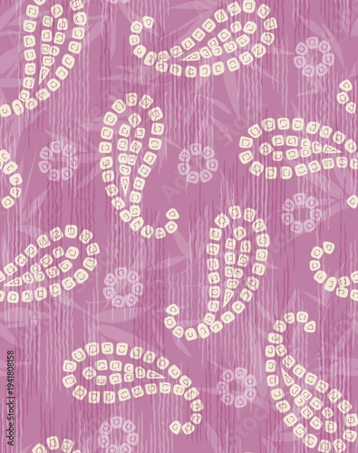 Ikat floral paisley embroidery seamless pattern on background. Ikat ethnic flower oriental pattern traditional. style abstract vector illustration. design for camo ikat floral fashion fabric,clothing