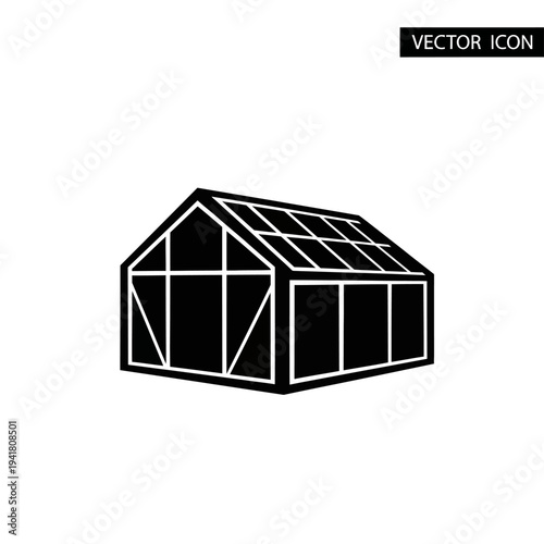 Greenhouse Structure Vector Icon Illustration Design.