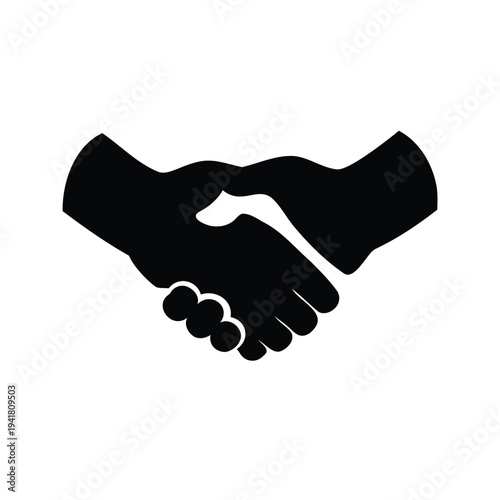 love handshake silhouette vector illustration, Silhouette of shaking hands showing partnership and agreement silhouette vector illustration