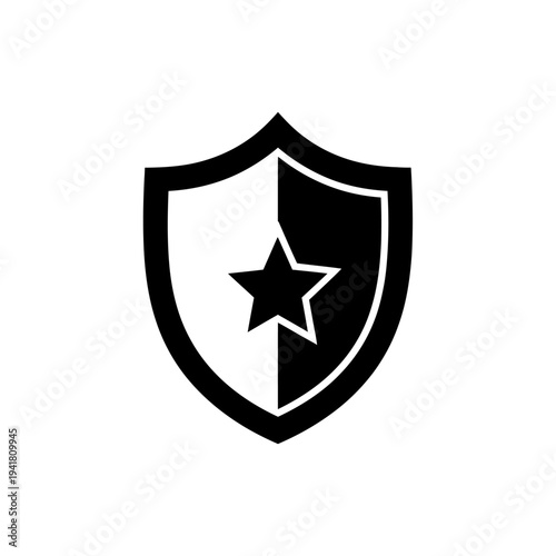 Shield with Star Symbol for Security and Protection.
