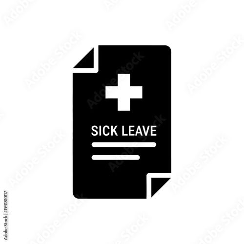 Sick Leave Document Icon for Employee Absence.