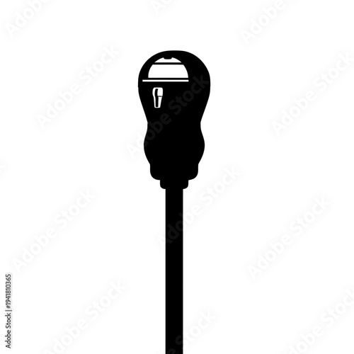 Parking Meter Silhouette - Urban Time Management Icon.