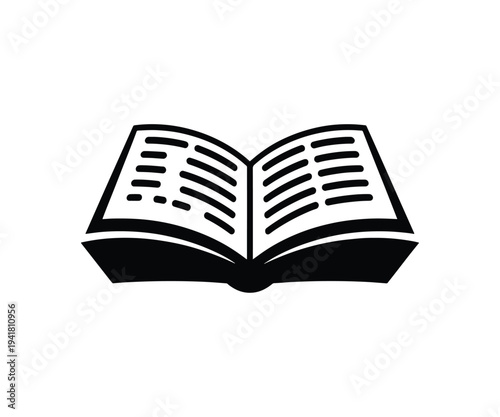 Open book with lines reading material