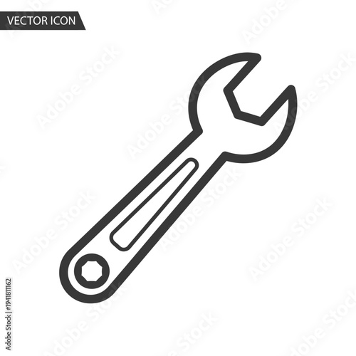 Open-end wrench tool for mechanical repairs.