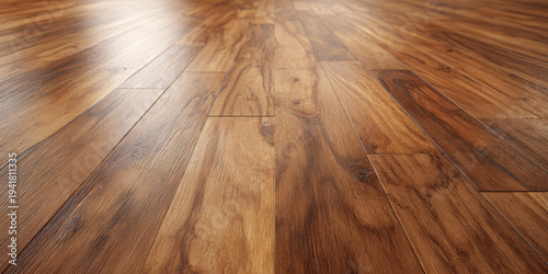 Warm durable teak wood flooring with seamless texture. An elegant background of laminate parquet floor surface