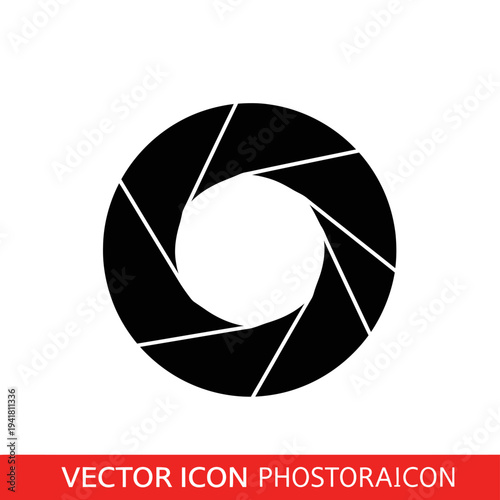 Camera Lens Aperture Icon for Photography.
