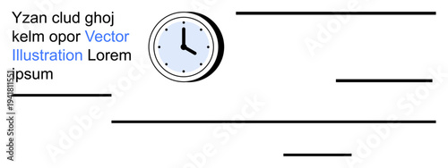 Time management, productivity tools, scheduling, design elements, learning materials, clock-based concepts. A minimalist clock surrounded by abstract lines and text. Time management and productivity