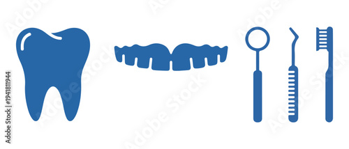 Dental Care Icon Set Vector Illustration
