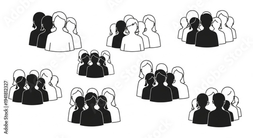 Diverse Groups of People - Illustration of Community and Togetherness.