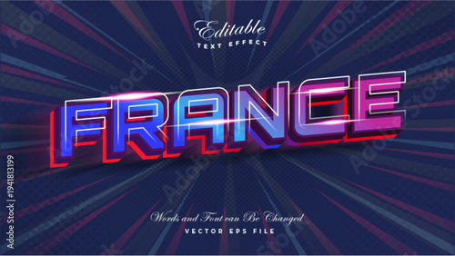 France 3D Bold Text Effect