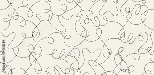 Abstract linear doodles seamless pattern with repeating minimalist texture. Graphic background with simple hand drawn lines, stylish design for fabric, wallpaper, wrapping paper, posters, branding.