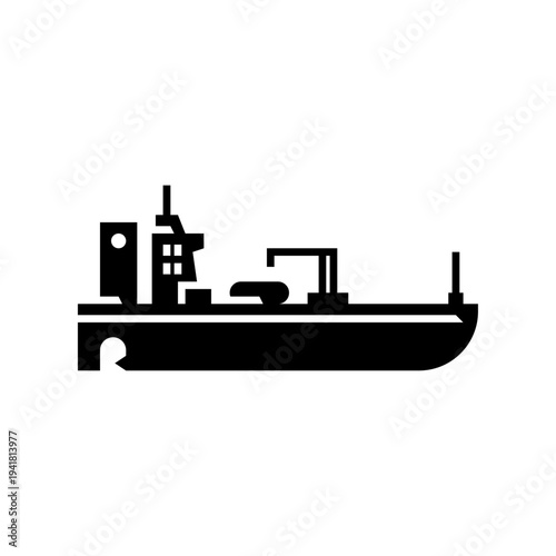 LPG carrier ship glyph icon. vessel solid illustration.