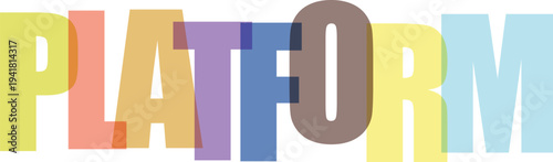 Multicolored Platform Text white background