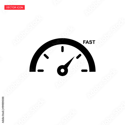 Speedometer Icon Indicating Fast Performance.