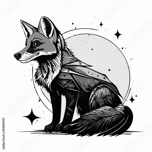 Illustration of a Fox in a Space Suit.