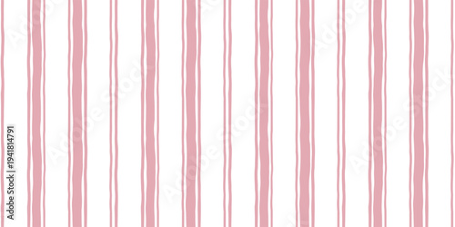 Minimal seamless pattern with thin vertical pink stripes in pastel tones. Perfect for textile prints, wrapping paper, wallpaper and decorative backgrounds