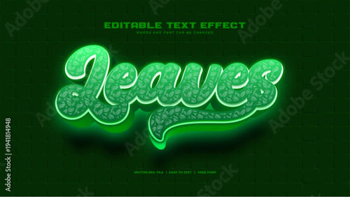 Green Leaves Text Effect