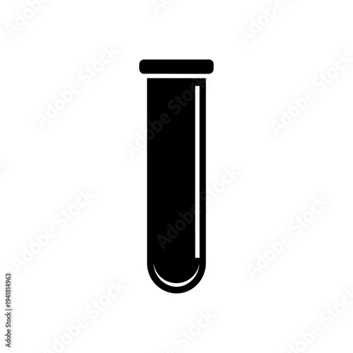 Black and White Test Tube Illustration.