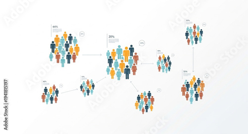 Network of People - A Visual Representation of Social Connections.