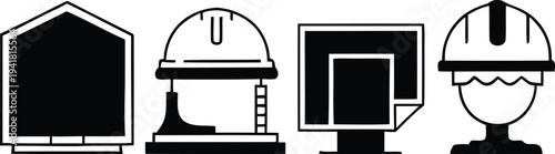 Four different types of bullets or projectiles in various shapes and designs
