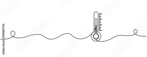 Vertical thermometer indicating temperature on plain background