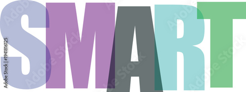 Multicolored SMART Letters white background