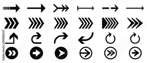 Arrow shape element, Collection different arrows sign. Modern simple arrows. Mega set of vector arrows, diverse direction vector illustration eps 10, 