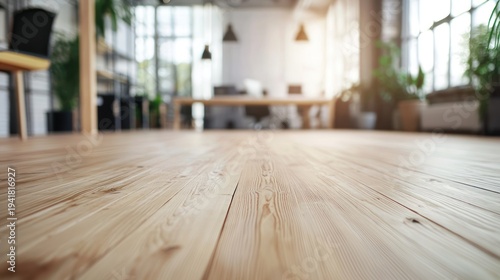 Wooden floor detail in office environment