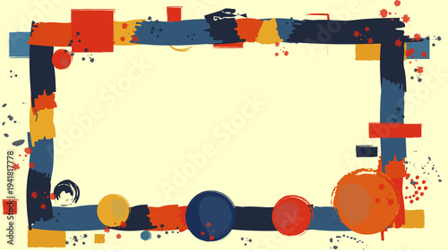 Abstract frame made of paint strokes in a modern style