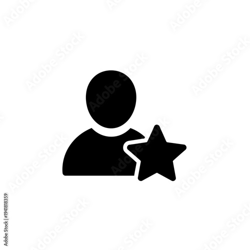 User Favorite Icon - Person with Star Symbol.