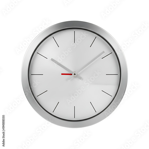 Black round wall clock vector illustration with a white dial and black numbers featuring hour and minute arrows as a time symbol icon isolated on white for business office deadline management