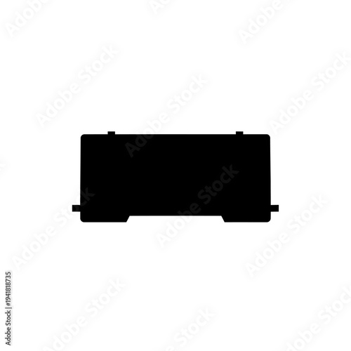 Black Rectangle Shape with Protrusions Design.