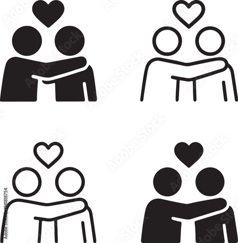 Isolated Bestie Love Symbol Icon Design Illustration, Bestie Love Symbol icon, Bestie Love Symbol vector illustration, friendship affection concept, best friend relationship symbol graphic