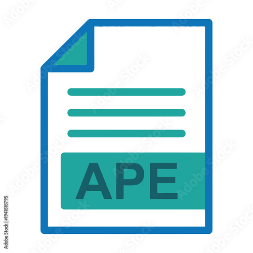 Document icon with ape label and simple design elements