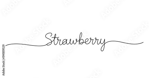 Elegant cursive 'strawberry' text on white background. No editable strokes