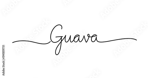 Elegant guava handwritten script on white background. No editable strokes