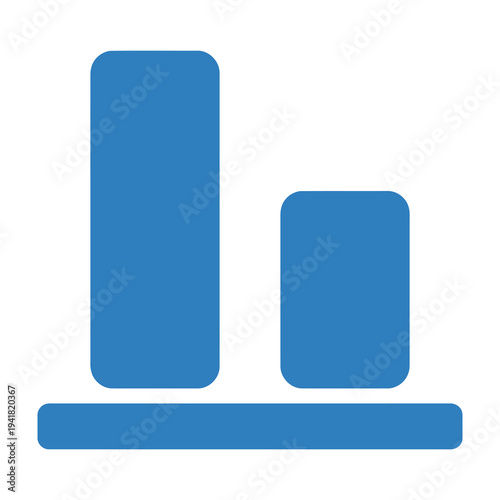 Blue bar chart graph icon