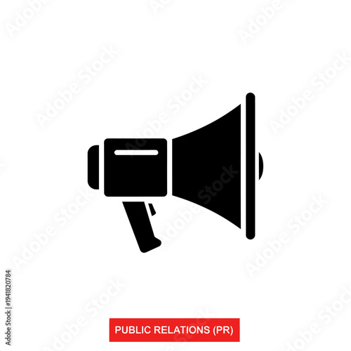 Megaphone Icon - Public Relations and Communication Tool.