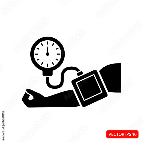Blood Pressure Measurement with Sphygmomanometer Illustration.
