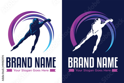 Inline Skating sport illustration vector logo design