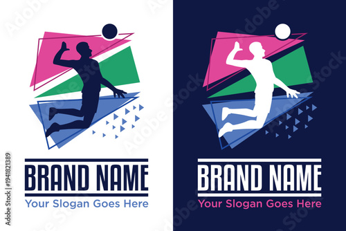 Volleyball sport illustration vector logo design