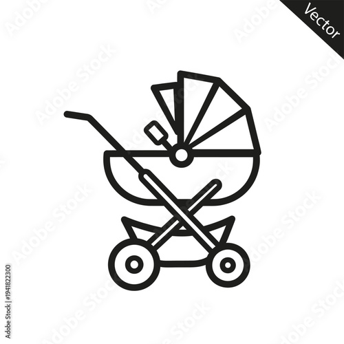 Elegant Baby Stroller Icon for Modern Parenthood.