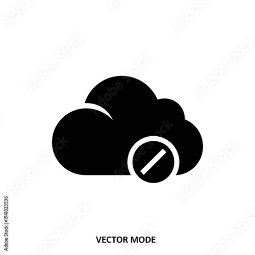 Cloud Access Denied - Vector Icon for Security.