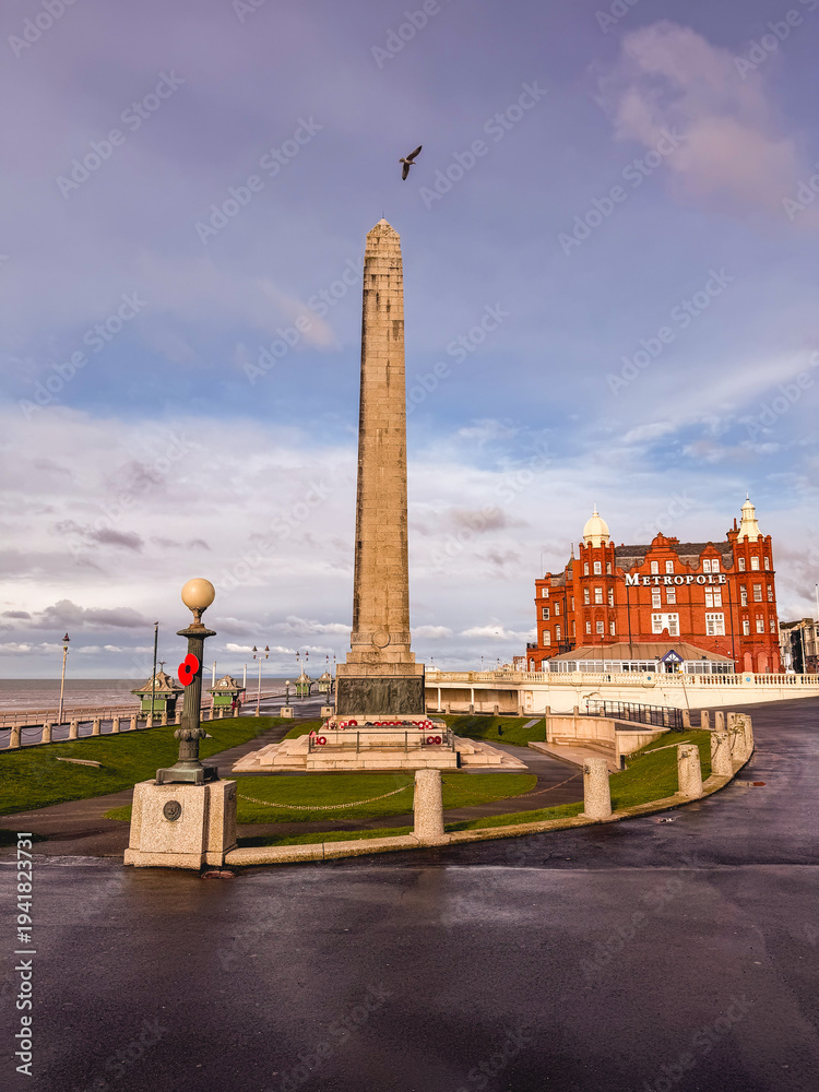 Fototapeta premium Blackpool War memorial statue, at Blackpool, UK.