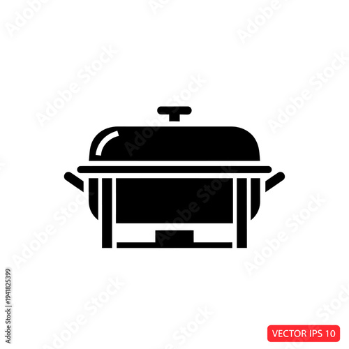 Chafing Dish Illustration - Food Service Equipment Icon.