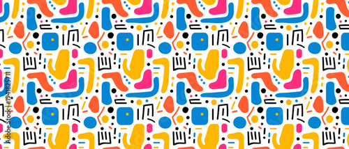 Vibrant Geometric Pattern | Urban Concrete Block Grid – Minimalist Architectural City Structure Pattern