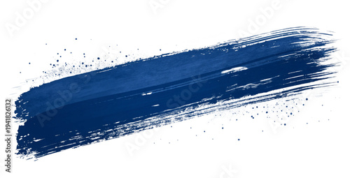 Vibrant single bold blue ink brush stroke with dynamic texture on clean white background, evoking creativity, energy, and modern minimalism for design projects.
