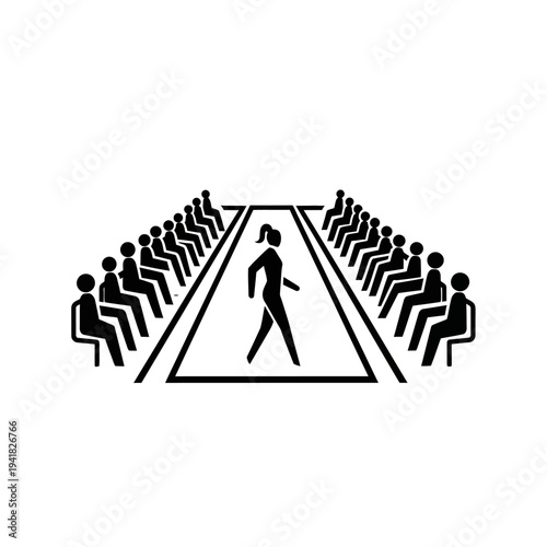 Fashion Show Runway with Audience Silhouette.
