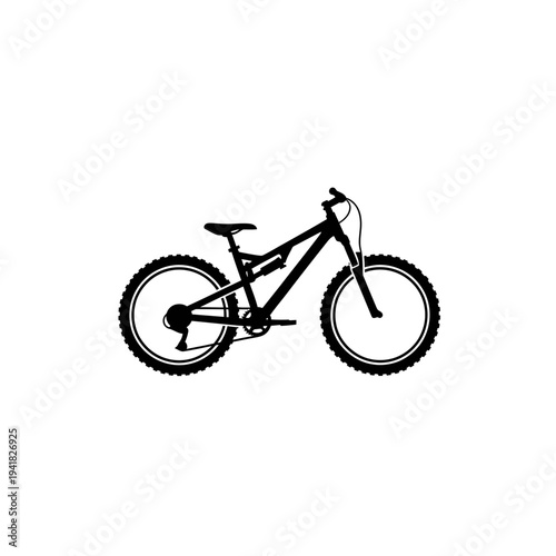 Silhouette of a mountain bike for outdoor adventures.